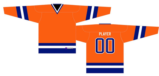 House League Hockey Jersey Burnt Orange/Royal Blue/White