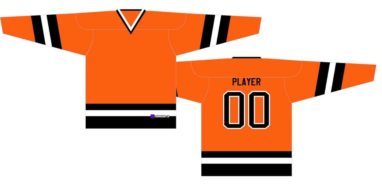 House League Hockey Jersey Orange/Black/White