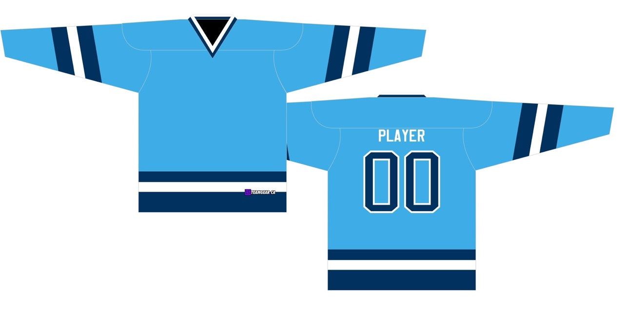 House League Hockey Jersey Powder Blue/Navy/White