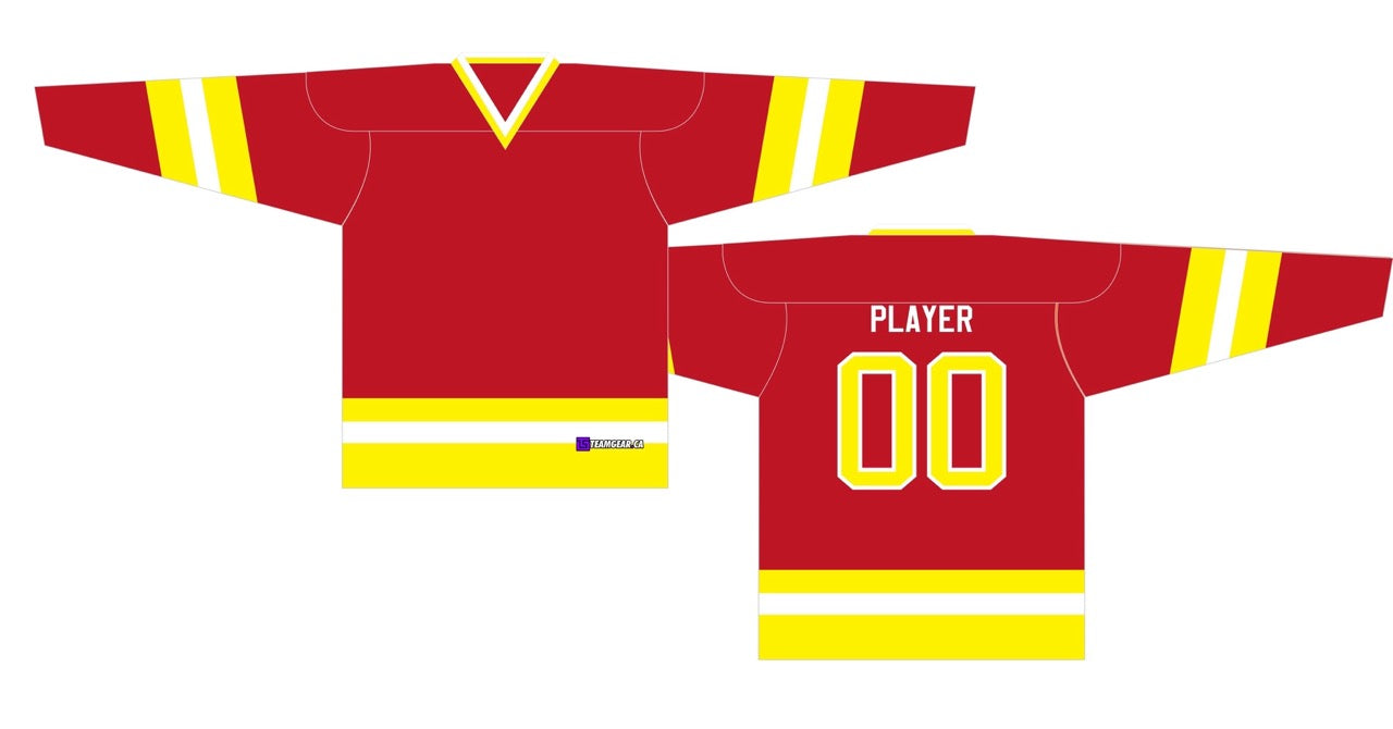 House League Hockey Jersey Red/Gold/White