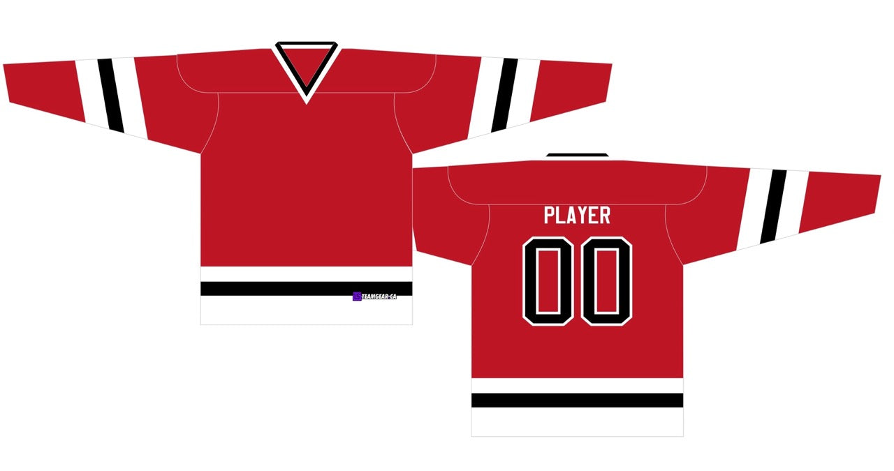 House League Hockey Jersey Red/White/Black