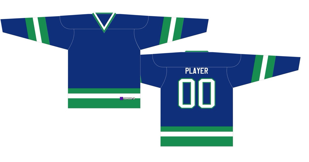 House League Hockey Jersey Royal Blue/Kelly Green/White