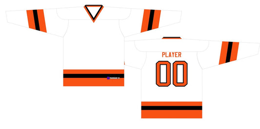 House League Hockey Jersey White/Bright Orange/Black