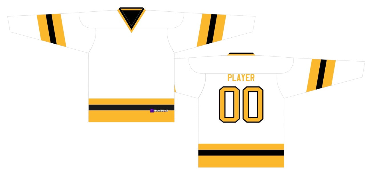 House League Hockey Jersey White/Gold/Black