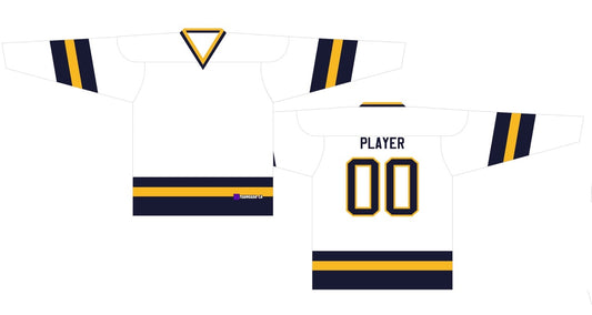 House League Hockey Jersey White/Navy/Gold