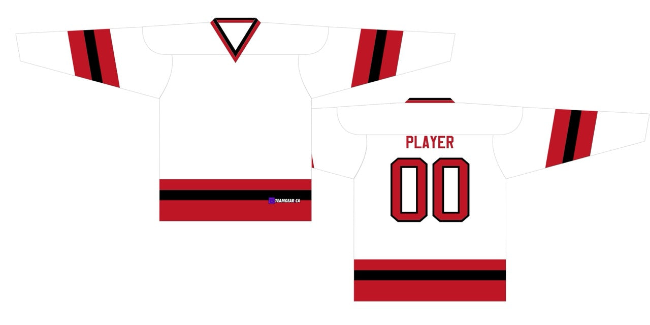 House League Hockey Jersey White/Red/Black