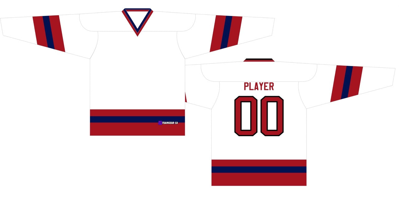 House League Hockey Jersey White/Red/Royal Blue