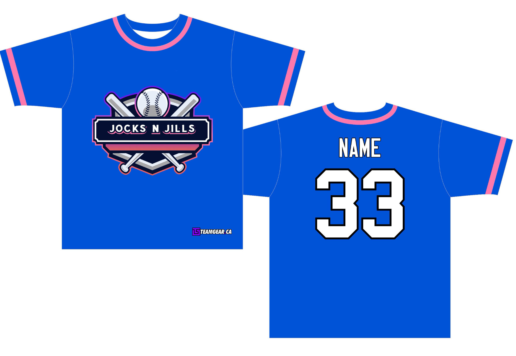 Softball Jock Box Jocks and Jills Blue Softball Jersey - Team Gear Canada - Custom ...