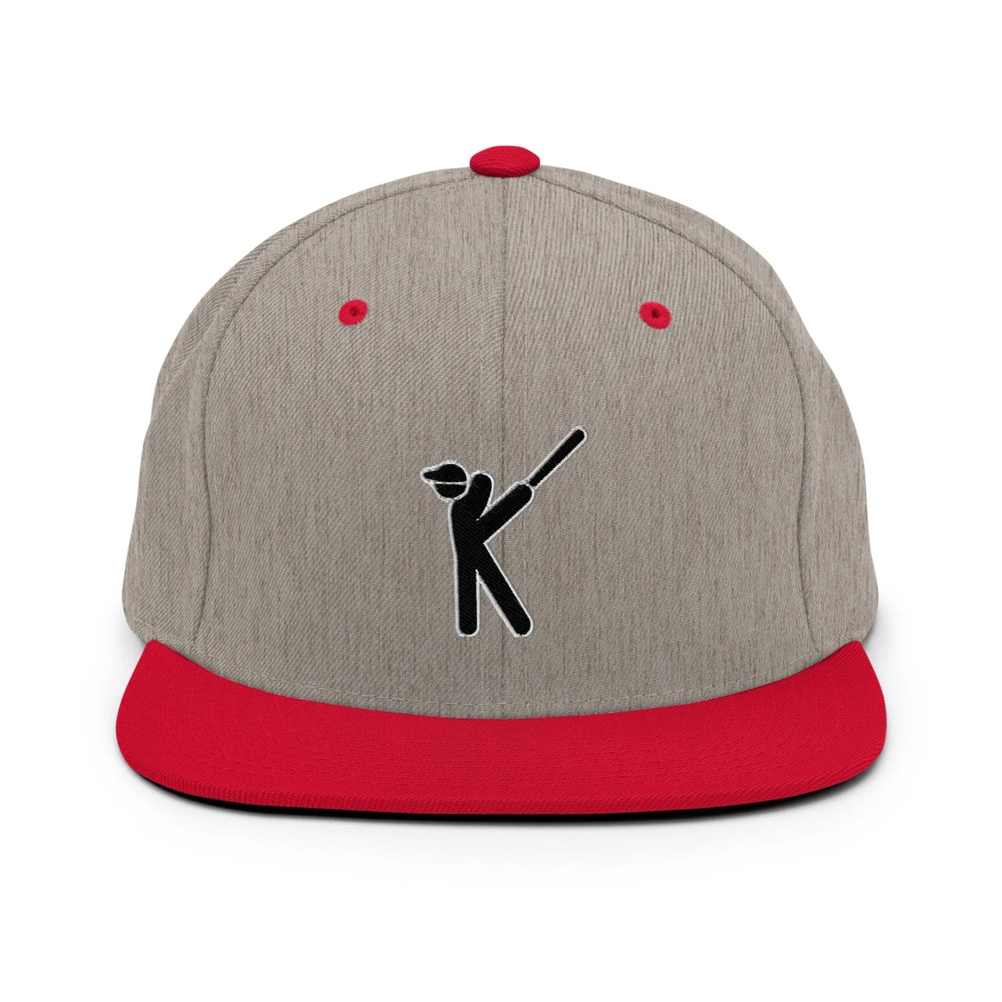 Kasabe ShowZone snapback hat in heather grey with red brim and accents