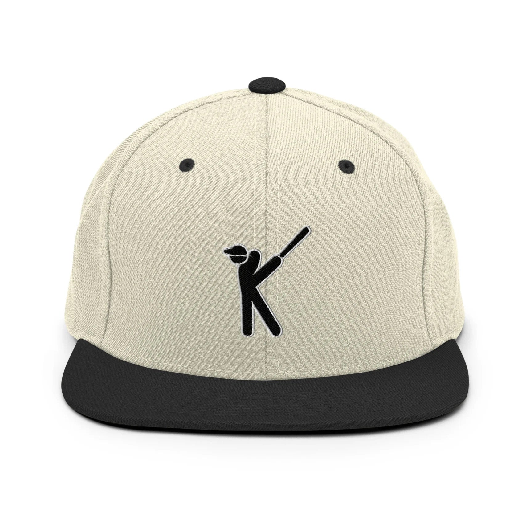 Kasabe ShowZone snapback hat in natural white with black brim and accents