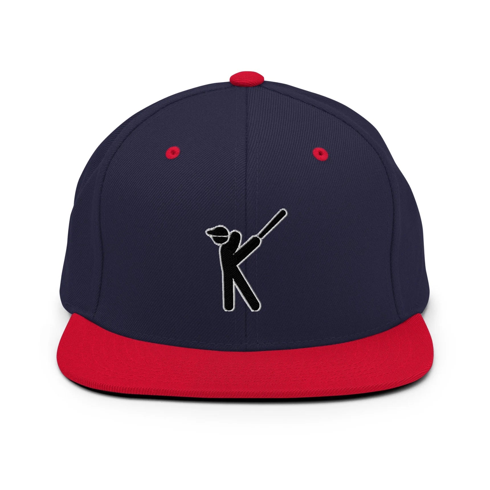 Kasabe ShowZone snapback hat in navy with red brim and accents
