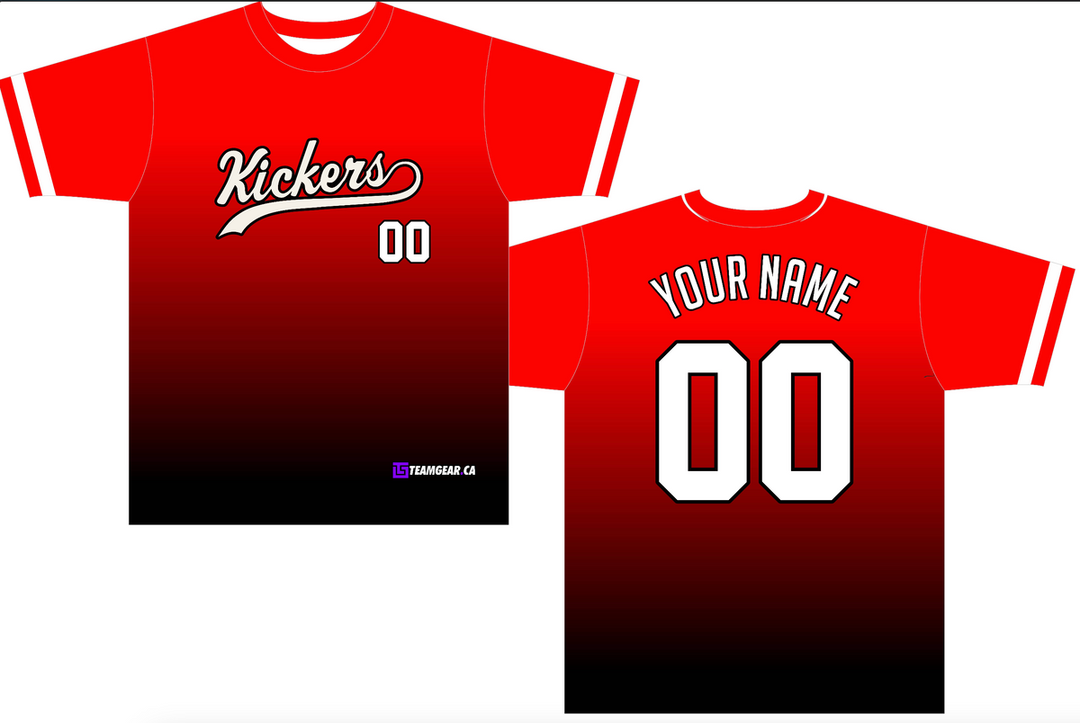 Kickers Red Soccer Jersey with black gradient