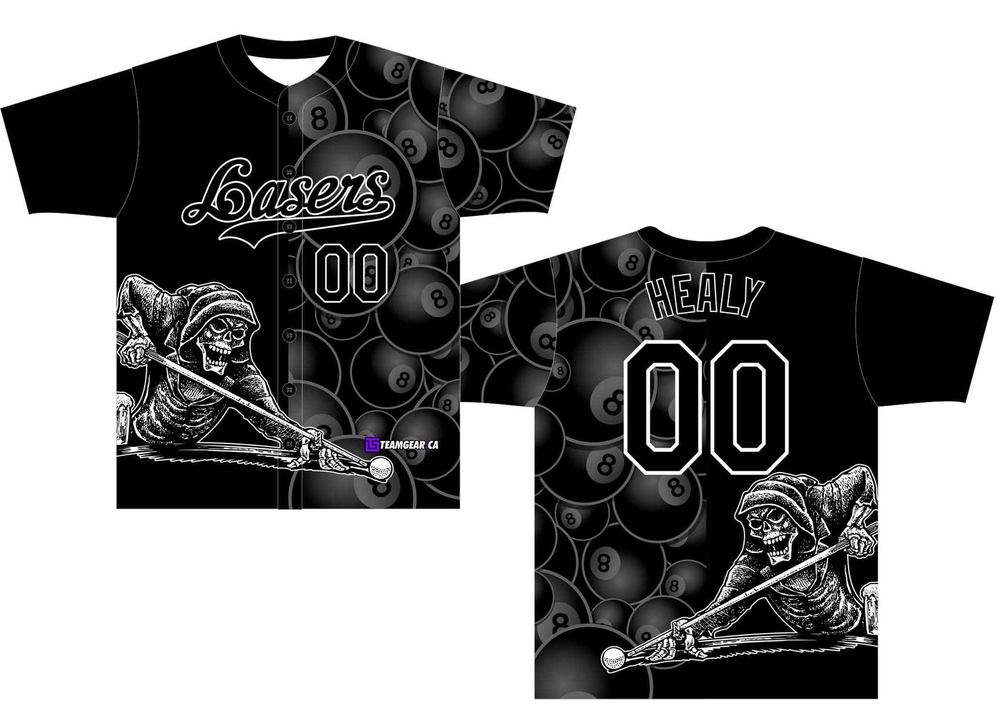 Lasers Black Bowling Jersey with buttons