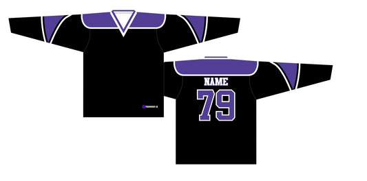 NHL Inspired Hockey Jersey: Los Angeles Kings Black and Purple