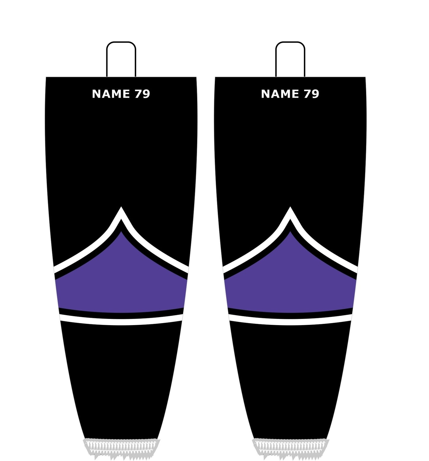 NHL Inspired Hockey Socks: Los Angeles Kings Black and Purple