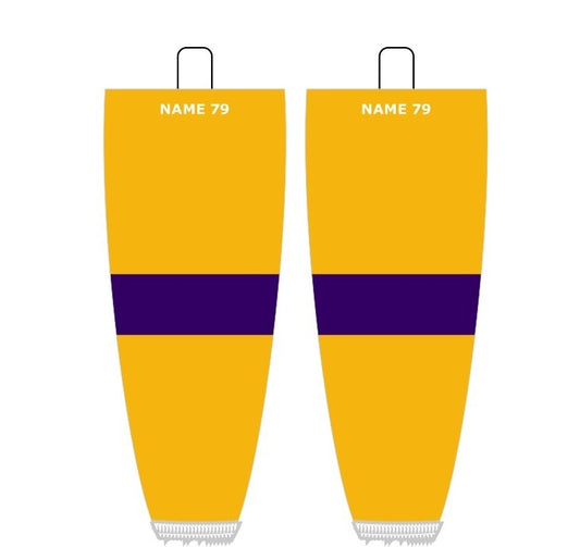 NHL Inspired Hockey Socks: Los Angeles Kings Gold