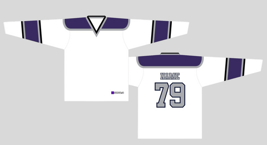 NHL Inspired Hockey Jersey: Los Angeles Kings White and Purple