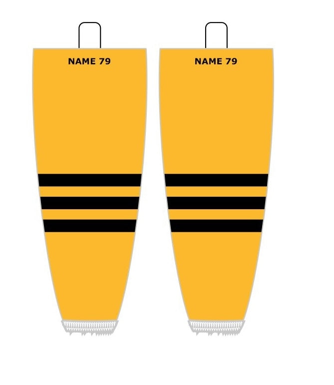 NHL Inspired Hockey Socks: Michigan Wolverines Gold