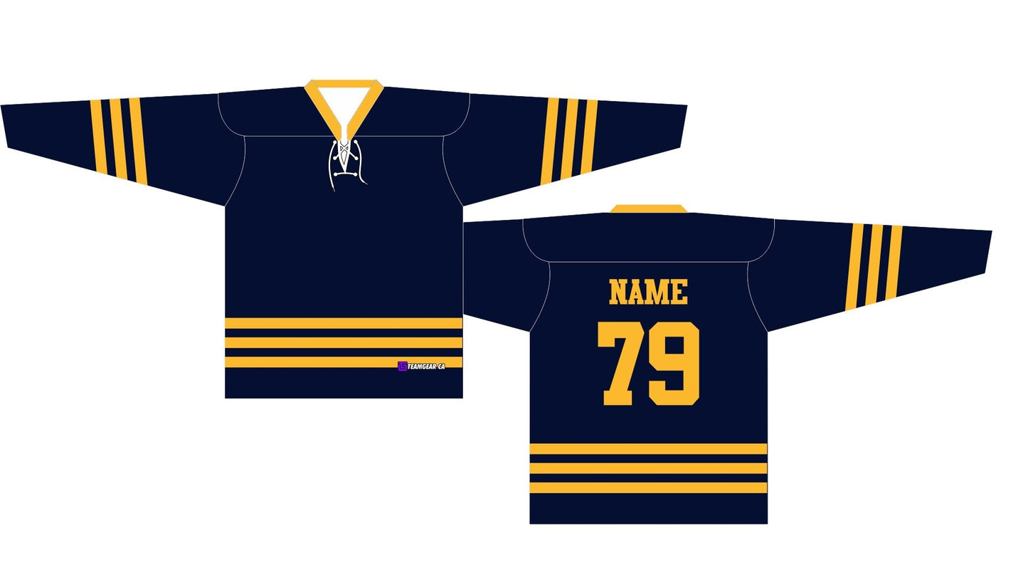 NHL Inspired Hockey Jersey: Michigan Wolverines Navy