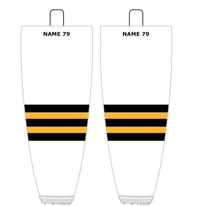 NHL Inspired Hockey Socks: Michigan Wolverines White