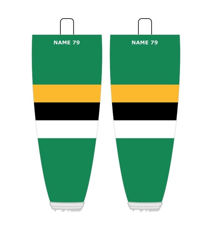 NHL Inspired Hockey Socks: Minnesota North Stars Kelly Green