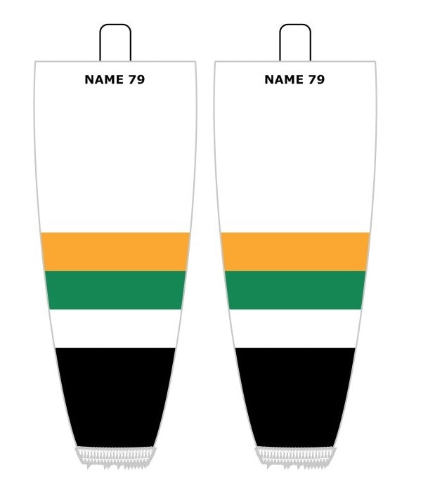 NHL Inspired Hockey Socks: Minnesota North Stars White