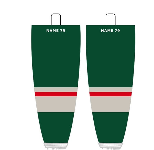 NHL Inspired Hockey Socks: Minnesota Wild Green