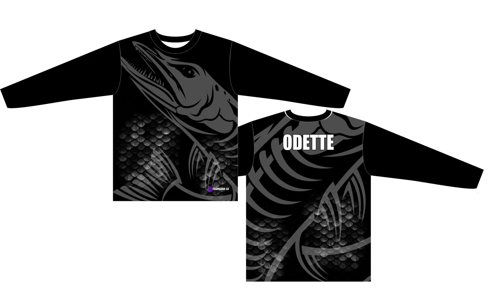 Black Muskie Fishing Jersey with long sleeves