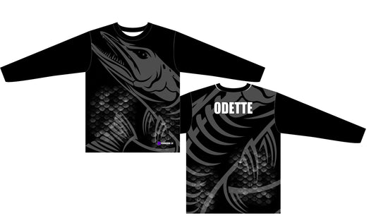 Black Muskie Fishing Jersey with long sleeves