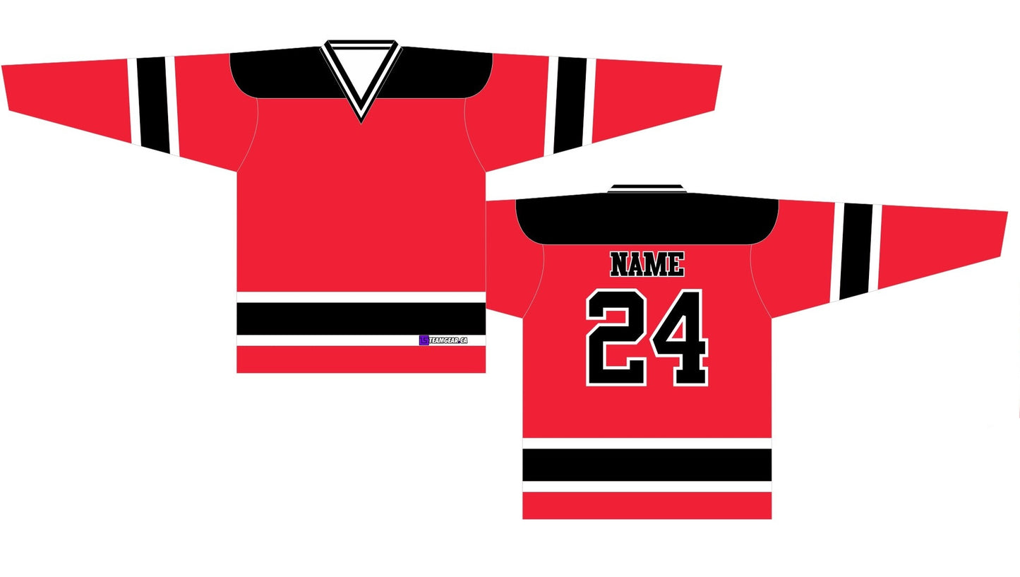 NHL Inspired Hockey Jersey: New Jersey Devils Red