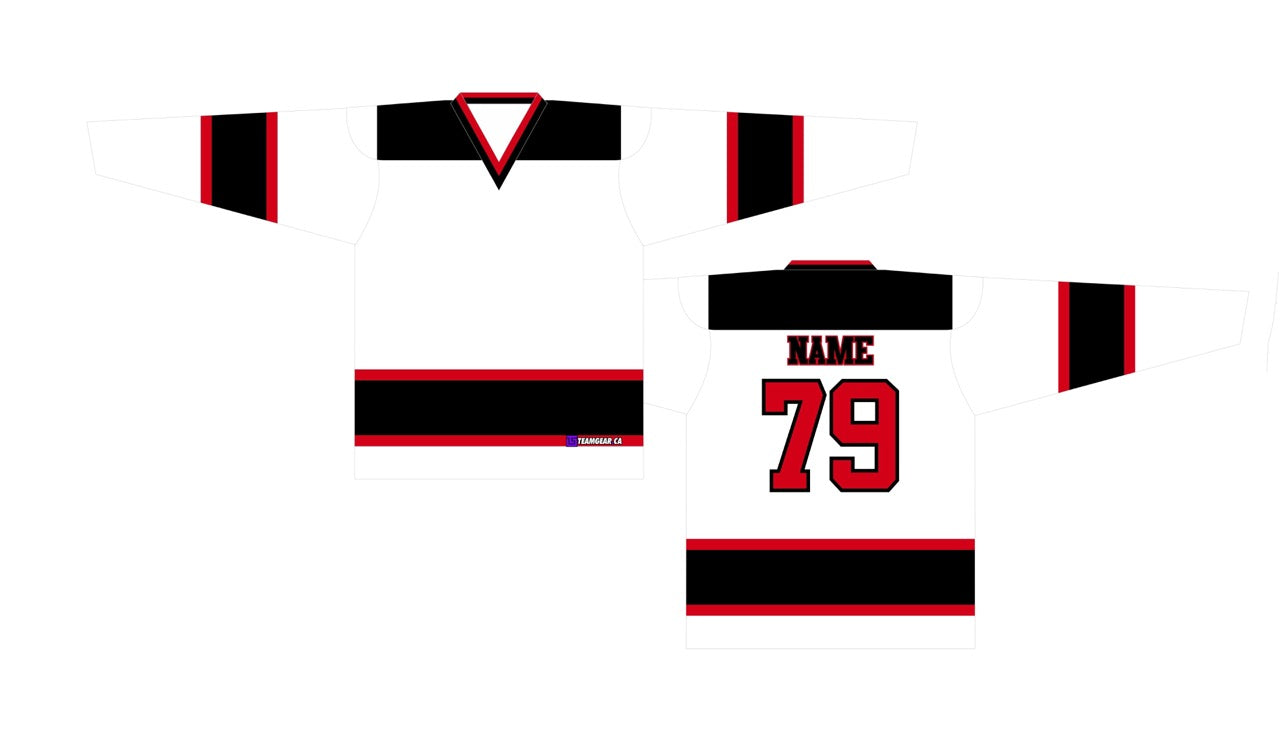 NHL Inspired Hockey Jersey: New Jersey Devils White