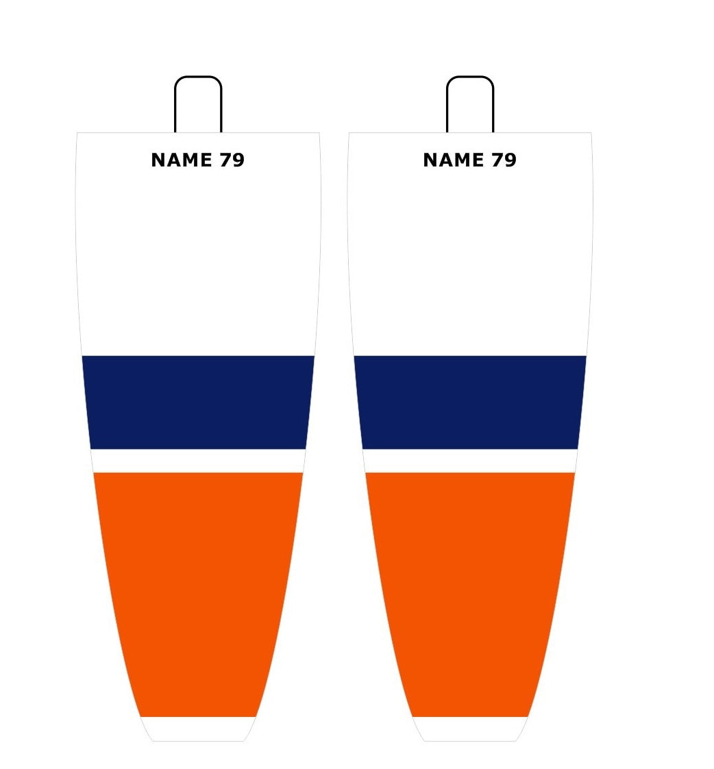 NHL Inspired Hockey Socks: New York Islanders White