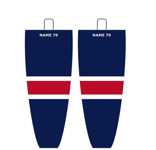 NHL Inspired Hockey Socks: New York Rangers Royal Blue