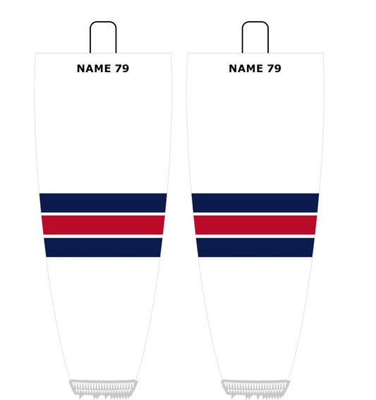 NHL Inspired Hockey Socks: New York Rangers White