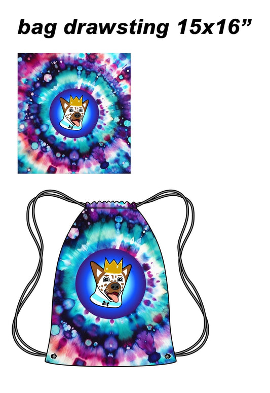 NutzyPoo Tie-Dye Drawstring Bag print panels