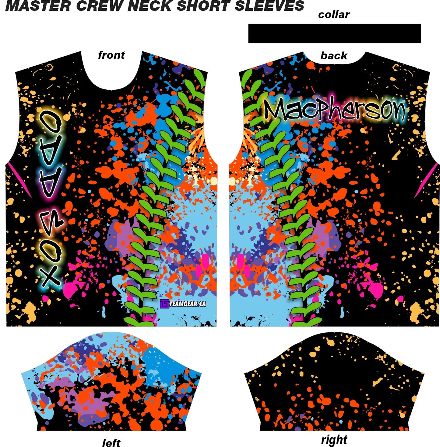 Odd Sox Multicolour Softball Jersey with paint splatter design