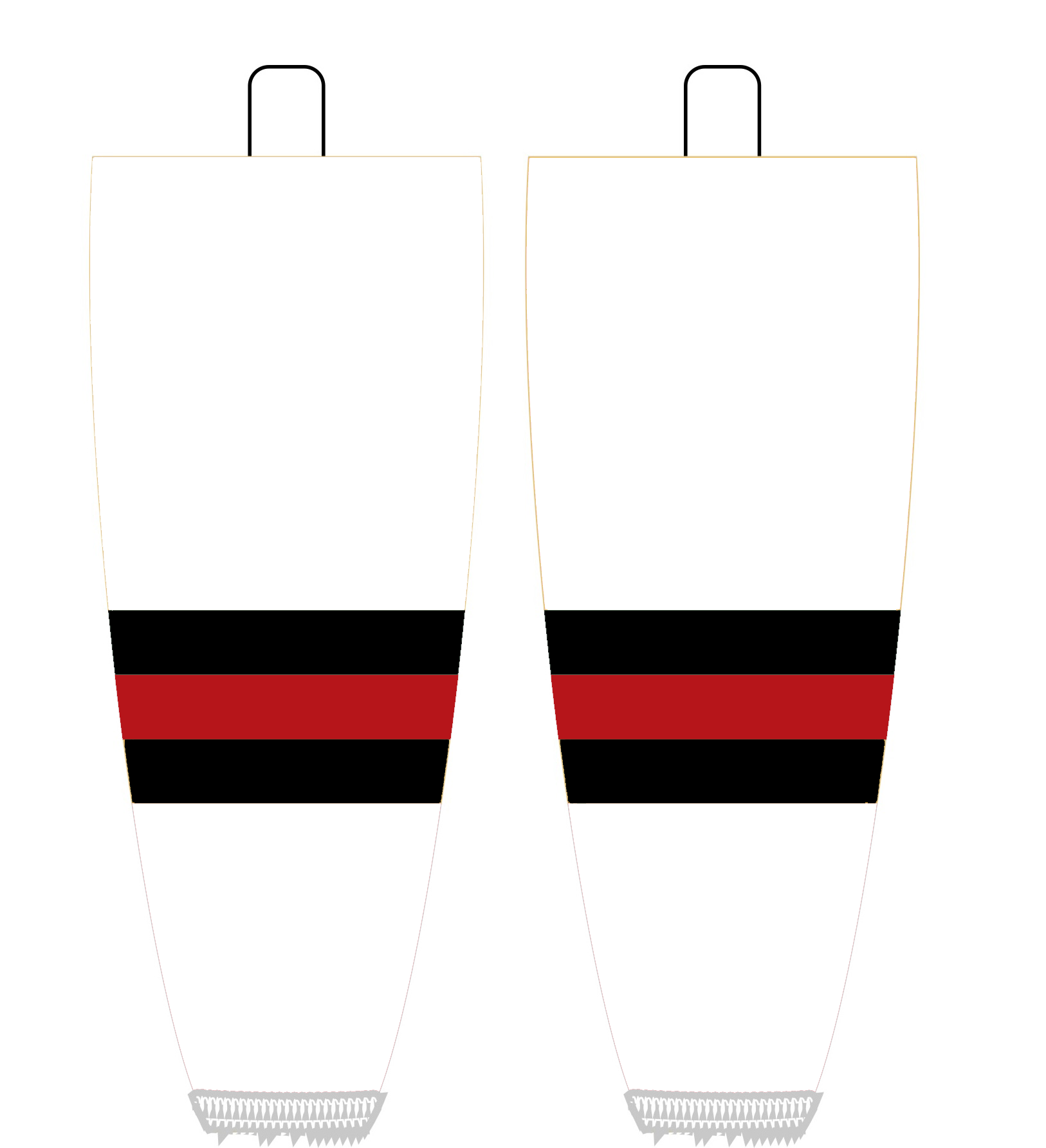 NHL Inspired Hockey Socks: Ottawa Senators White 2007-2020