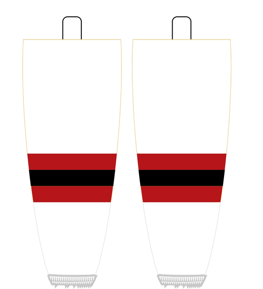 NHL Inspired Hockey Socks: Ottawa Senators White