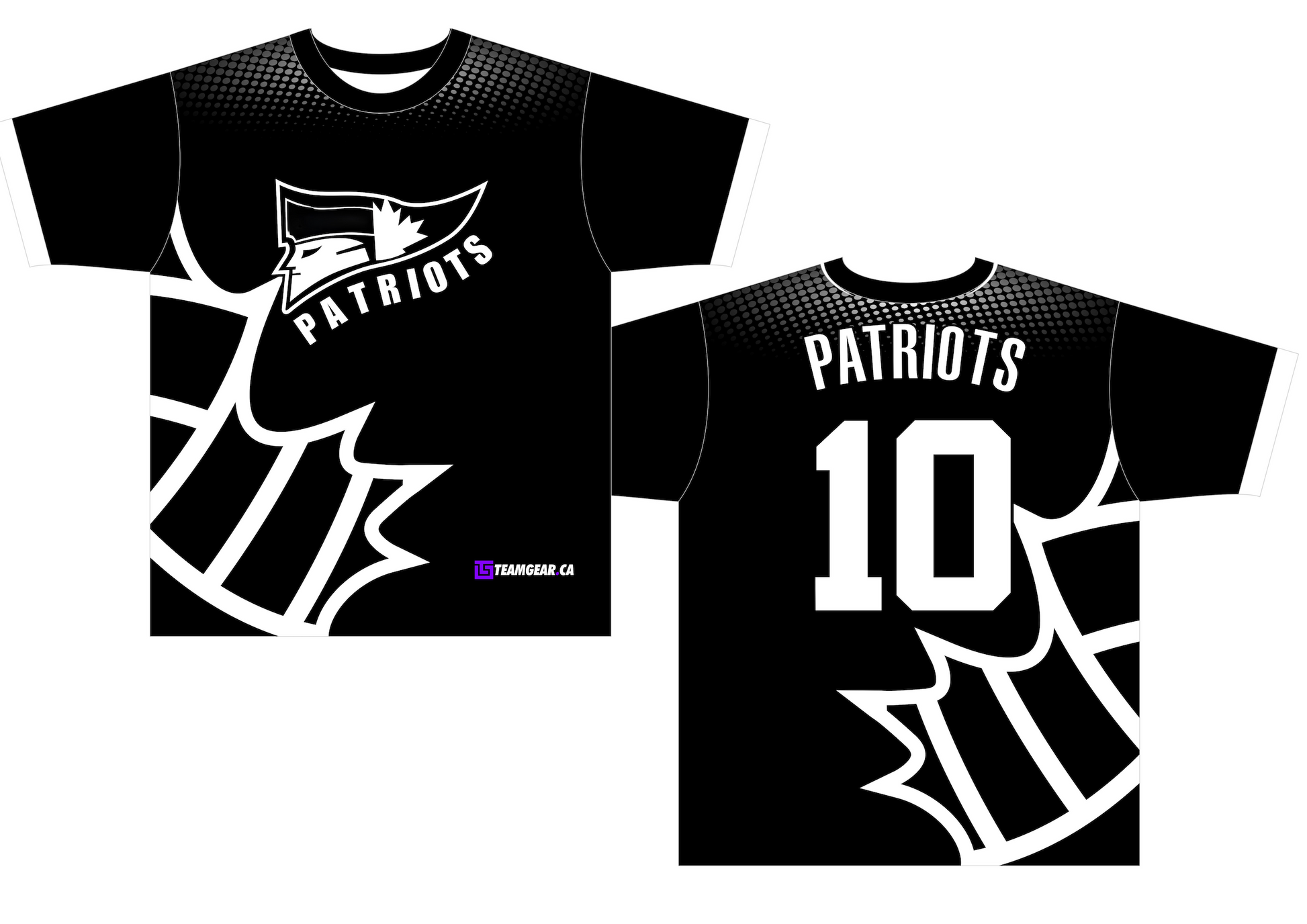 Patriots Black Volleyball Jersey with name and number