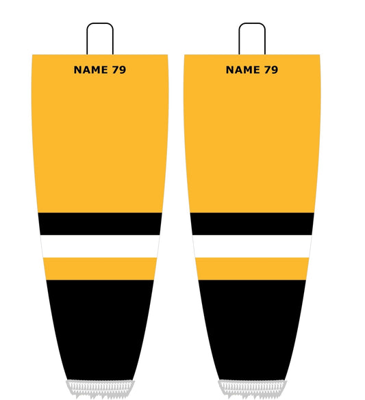 NHL Inspired Hockey Socks: Pittsburgh Penguins Black