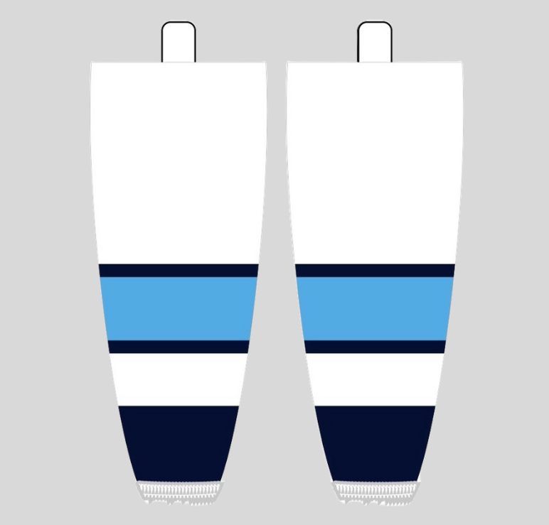 NHL Inspired Hockey Socks: Pittsburgh Penguins White and Powder Blue