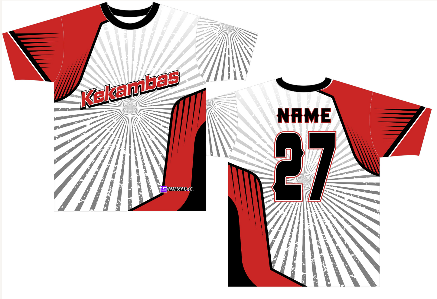 Kekambas Red Softball Jersey with name and number