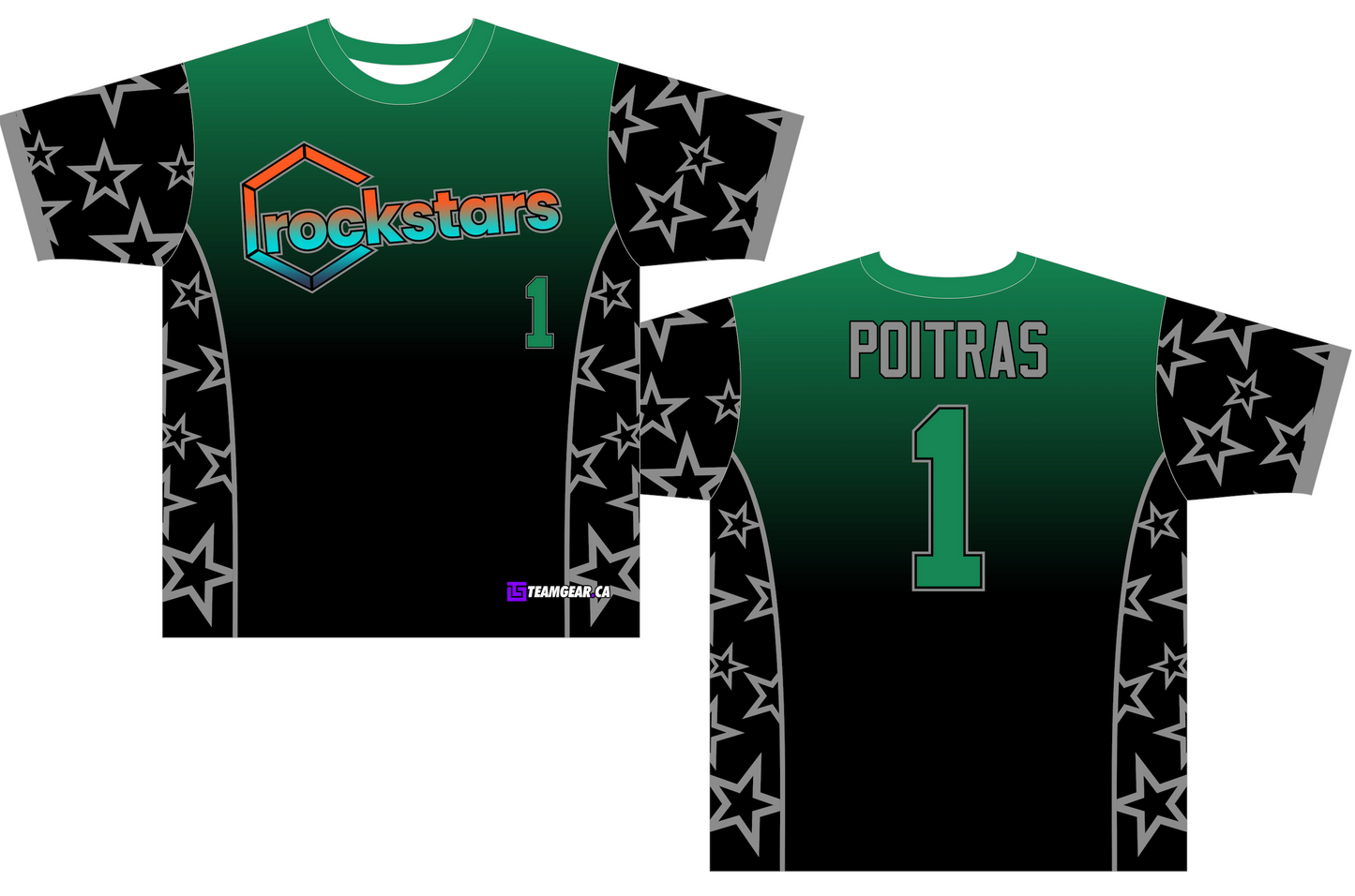 Rockstars Black and Green Soccer Jersey