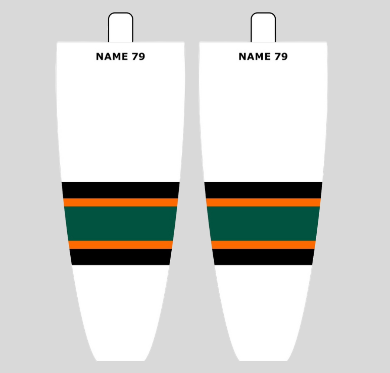 NHL Inspired Hockey Socks: San Jose Sharks White