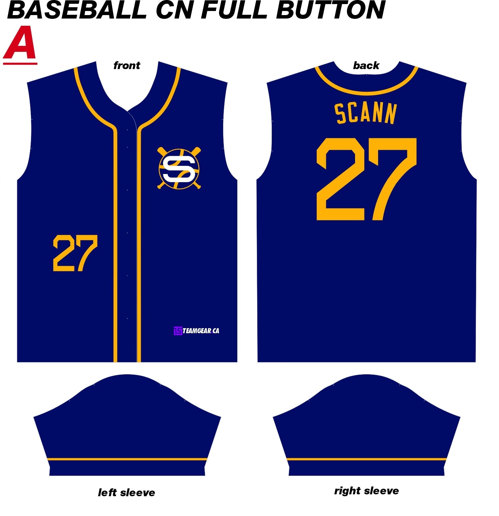 custom full button jersey design for ShowZone creator Scann