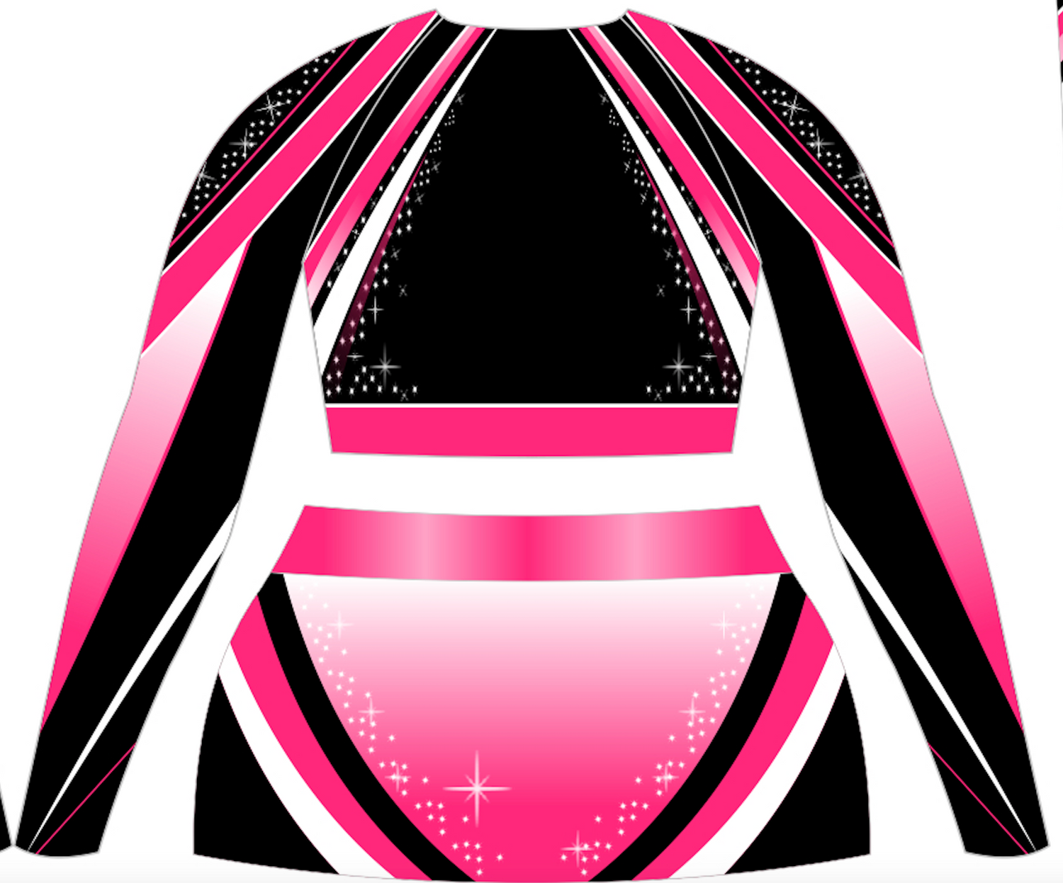 Full sublimation printed cheerleading top and skort uniform