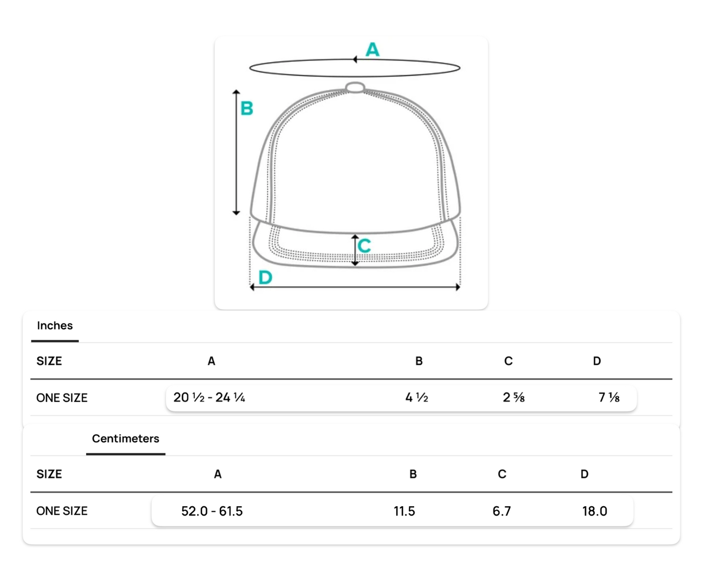 ShowZone alternate snapback hat measurements One size fits most