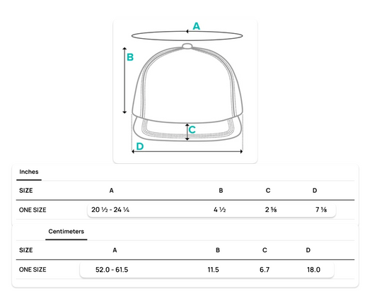 ShowZone alternate snapback hat measurements One size fits most