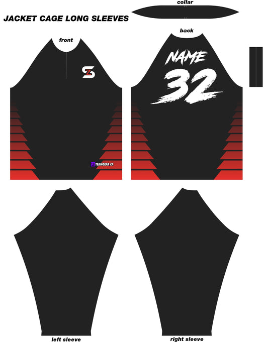 ShowZone Fully Sublimated Batting Jacket with long sleeves and zipper