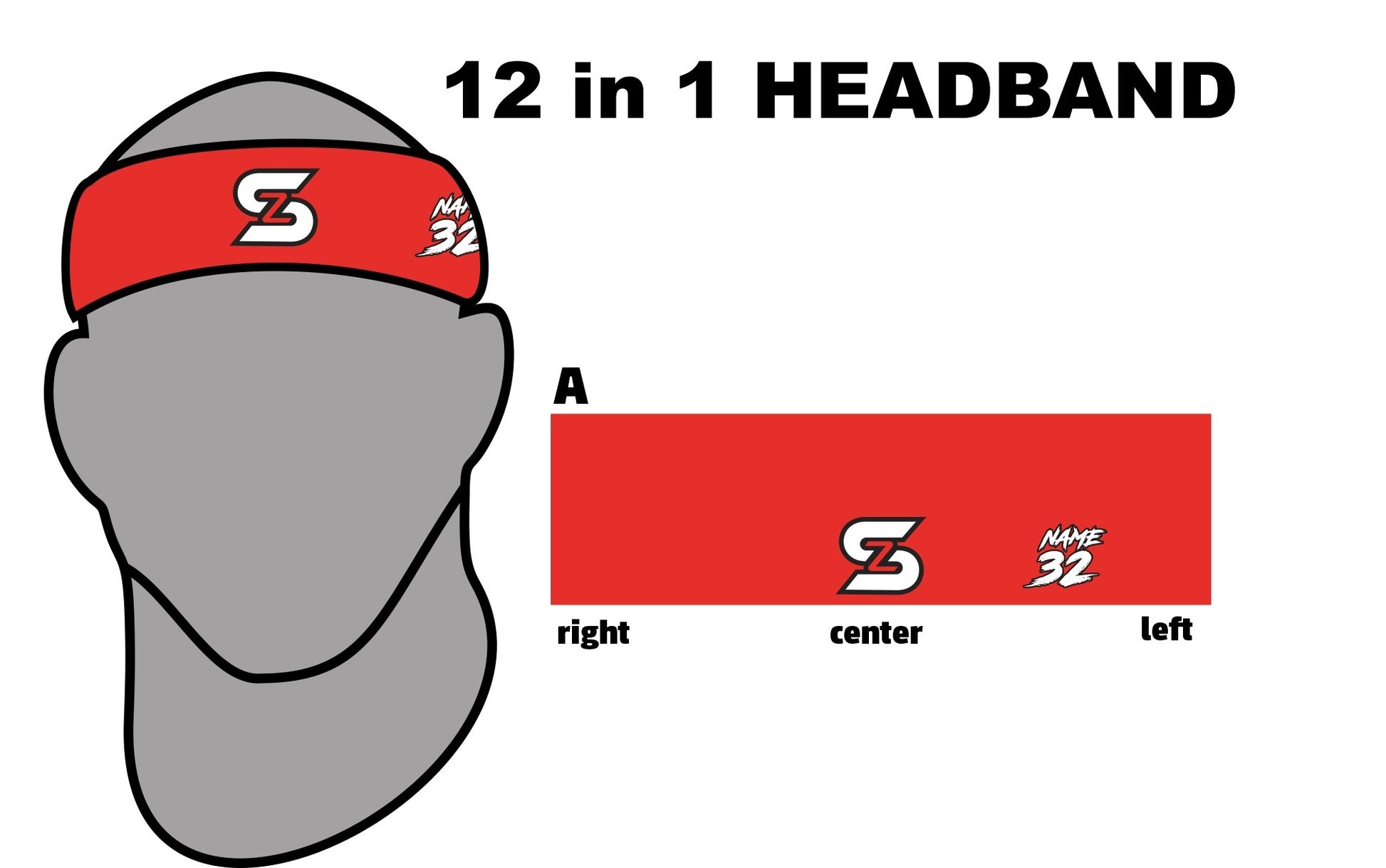 ShowZone Headband with custom name and number